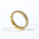 Moissanite Ring Full Eternity Engagement Ring Emerald Cut 18K 14K Gold Silver Band Wedding Band jewelry for Women Bezel Set