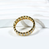 Moissanite Ring Full Eternity Engagement Ring Emerald Cut 18K 14K Gold Silver Band Wedding Band jewelry for Women Bezel Set