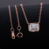 6×8mm Lab Grown Gemstone Emerald Cut Necklace D Color Ruby Sapphire Emerald VVS1 Clarity Banquet Anniversary