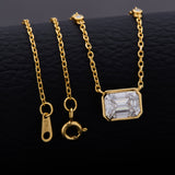 6×8mm Lab Grown Gemstone Emerald Cut Necklace D Color Ruby Sapphire Emerald VVS1 Clarity Banquet Anniversary