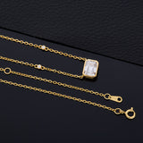 6×8mm Lab Grown Gemstone Emerald Cut Necklace D Color Ruby Sapphire Emerald VVS1 Clarity Banquet Anniversary