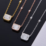 6×8mm Lab Grown Gemstone Emerald Cut Necklace D Color Ruby Sapphire Emerald VVS1 Clarity Banquet Anniversary