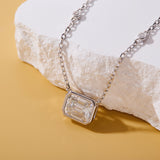 6×8mm Lab Grown Gemstone Emerald Cut Necklace D Color Ruby Sapphire Emerald VVS1 Clarity Banquet Anniversary