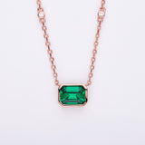 6×8mm Lab Grown Gemstone Emerald Cut Necklace D Color Ruby Sapphire Emerald VVS1 Clarity Banquet Anniversary