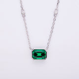 6×8mm Lab Grown Gemstone Emerald Cut Necklace D Color Ruby Sapphire Emerald VVS1 Clarity Banquet Anniversary