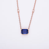 6×8mm Lab Grown Gemstone Emerald Cut Necklace D Color Ruby Sapphire Emerald VVS1 Clarity Banquet Anniversary