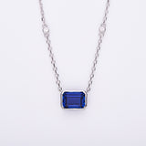 6×8mm Lab Grown Gemstone Emerald Cut Necklace D Color Ruby Sapphire Emerald VVS1 Clarity Banquet Anniversary
