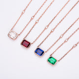 6×8mm Lab Grown Gemstone Emerald Cut Necklace D Color Ruby Sapphire Emerald VVS1 Clarity Banquet Anniversary