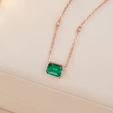 6×8mm Lab Grown Gemstone Emerald Cut Necklace D Color Ruby Sapphire Emerald VVS1 Clarity Banquet Anniversary
