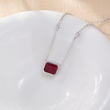6×8mm Lab Grown Gemstone Emerald Cut Necklace D Color Ruby Sapphire Emerald VVS1 Clarity Banquet Anniversary