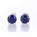 S925 Silver Lab Ruby Emerald Screw Earring 5.0mm Lab-Grown Gemstone Round Stone Fine Jewelry Gift Jewelry For Women Ear Jewel