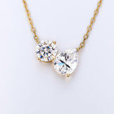 Round 6.5mm Pear 7×9mm Moissanite Diamond Necklace 3EX Hearts and Arrows  VVS1 D Color Ruby Sapphire  Columbia Emerald  Fancy Color Moissanite  Gift