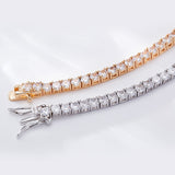 Four-Claw Tennis Bracelet With 5mm Round Moissanite Diamonds 925 Silver Plated With White Gold Daily Jewelry For Women Christmas & Anniversary Gift Allergy