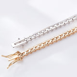 Four-Claw Tennis Bracelet With 5mm Round Moissanite Diamonds 925 Silver Plated With White Gold Daily Jewelry For Women Christmas & Anniversary Gift Allergy