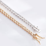 Four-Claw Tennis Bracelet With 5mm Round Moissanite Diamonds 925 Silver Plated With White Gold Daily Jewelry For Women Christmas & Anniversary Gift Allergy