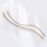 Four-Claw Tennis Bracelet With 5mm Round Moissanite Diamonds 925 Silver Plated With White Gold Daily Jewelry For Women Christmas & Anniversary Gift Allergy