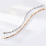 Four-Claw Tennis Bracelet With 5mm Round Moissanite Diamonds 925 Silver Plated With White Gold Daily Jewelry For Women Christmas & Anniversary Gift Allergy