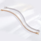 Four-Claw Tennis Bracelet With 5mm Round Moissanite Diamonds 925 Silver Plated With White Gold Daily Jewelry For Women Christmas & Anniversary Gift Allergy