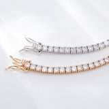 Four-Claw Tennis Bracelet With 5mm Round Moissanite Diamonds 925 Silver Plated With White Gold Daily Jewelry For Women Christmas & Anniversary Gift Allergy