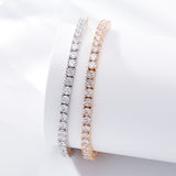 Four-Claw Tennis Bracelet With 5mm Round Moissanite Diamonds 925 Silver Plated With White Gold Daily Jewelry For Women Christmas & Anniversary Gift Allergy