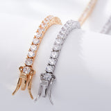 Four-Claw Tennis Bracelet With 5mm Round Moissanite Diamonds 925 Silver Plated With White Gold Daily Jewelry For Women Christmas & Anniversary Gift Allergy