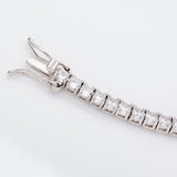 Four-Claw Tennis Bracelet With 5mm Round Moissanite Diamonds 925 Silver Plated With White Gold Daily Jewelry For Women Christmas & Anniversary Gift Allergy