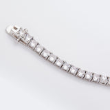 Four-Claw Tennis Bracelet With 5mm Round Moissanite Diamonds 925 Silver Plated With White Gold Daily Jewelry For Women Christmas & Anniversary Gift Allergy