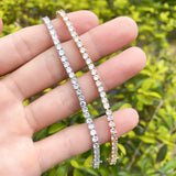 Four-Claw Tennis Bracelet With 5mm Round Moissanite Diamonds 925 Silver Plated With White Gold Daily Jewelry For Women Christmas & Anniversary Gift Allergy