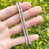 Four-Claw Tennis Bracelet With 5mm Round Moissanite Diamonds 925 Silver Plated With White Gold Daily Jewelry For Women Christmas & Anniversary Gift Allergy