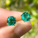 S925 Silver Lab Ruby Emerald Screw Earring 5.0mm Lab-Grown Gemstone Round Stone Fine Jewelry Gift Jewelry For Women Ear Jewel