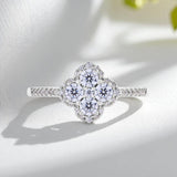 Elegant D VVS1 Color 100% S925 Sterling Silver Moissanite Diamond Ring for Women Engagement Wedding Fine Jewelry Holiday Gifts