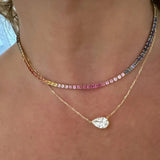 1-2CT Pear Cut Moissanite/Zircon Pendant Necklace S925 Silver East West Solitaire Water Drop Diamond Neck Chain for Women Jewelry