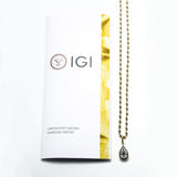 Lab Grown Diamond Pear Cut 6.75ct 4mm Gold Beaded Necklace 18K D Color 3EX VVS1 Clarity Diamond Wedding  Anniversary