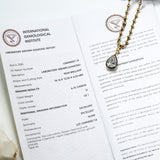 Lab Grown Diamond Pear Cut 6.75ct 4mm Gold Beaded Necklace 18K D Color 3EX VVS1 Clarity Diamond Wedding  Anniversary