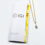 Lab Grown Diamond Pear Cut 6.75ct 4mm Gold Beaded Necklace 18K D Color 3EX VVS1 Clarity Diamond Wedding  Anniversary