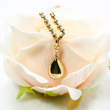 Lab Grown Diamond Pear Cut 6.75ct 4mm Gold Beaded Necklace 18K D Color 3EX VVS1 Clarity Diamond Wedding  Anniversary