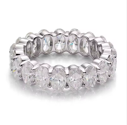 Full Eternity Oval Cut Moissanite Wedding Ring