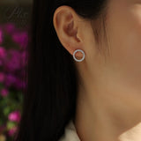 Moissanite Earrings D Color Round S925 Classic Fashion Jewelry for Women Anniversary Valentine's Day Gift Hypoallergenic