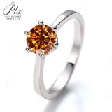 Moissanite Ring 12 Colors Round 1CT 925 Sliver Fine Jewelry Birth Stones Wedding Gift Women Jewel Ring Silver Ring