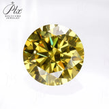 Plated Color Round Cut Gemstones 0.1ct–10ct Moissanite Grey Champagne Golden Yellow Garnet Jewelry Making Rings Gifts with GRA