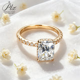 Moissanite Ring 3ct Radiant Cut D Color VVS1 GRA Certified 925 Sterling Silver Versatile Daily & Office Wear Ring for Ladies