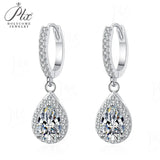 Pear-shaped Total 2CT Micro-set Pendant Earrings with Moissanite 925 Sterling Silver Jewelry for Women Radiant Flame-like Charm