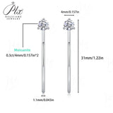 Moissanite Earrings Round-Cut D-Color with S925 Exquisite jewelry perfect for daily wear & an ideal Valentine's Day gift for her