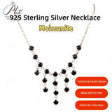 Moissanite Necklace D Color/Champagne/Black 1.8ct Round Cut VVS1 925 Sterling Silver Fringe Pendant Elegant Gift Fine Jewelry for Women
