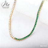 Lab-Grown Gemstone and Moissanite Tennis Chain 16-20 Inches GRA/AGL Certified S925 Multi Color High-End Jewelry Ideal Gift