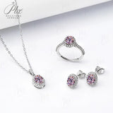 Jewelry Set Moissanite Jewelry Set Oval Cut It Includes Ring Necklace & Earrings Suitable for Weddings and Ideal As A Gift