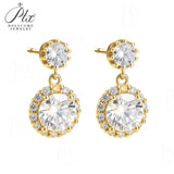 Moissanite Earrings Round Cut 2ct D/Black/Champagne/Green Color VVS1 925 Sterling Silver GRA Certified Factory Direct Supply Ideal Gift