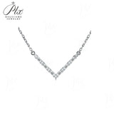 V-Shaped Necklace with Emerald-Cut Round D-Color Moissanite GRA S925 Collar Necklace A Top Choice for Ladies' Daily Commute