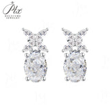 Moissanite/CZ Earrings Lab-Grown Emerald/Ruby/Sapphire 925 Silver Hypoallergenic Factory Direct Daily Commute Ideal Present