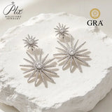 Moissanite Drop Dangle Earrings 925 Sterling Silver GRA Certified Round Cut D Color VVS1 Fine Jewelry Factory Direct & Versatile Hypoallergenic
